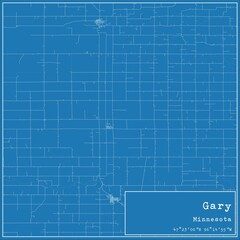 Blueprint US city map of Gary, Minnesota.