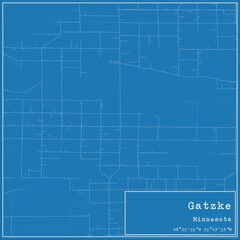 Blueprint US city map of Gatzke, Minnesota.