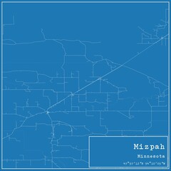 Blueprint US city map of Mizpah, Minnesota.