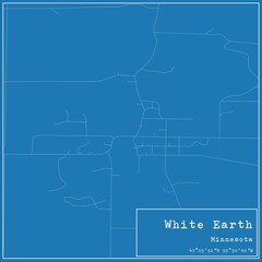 Blueprint US city map of White Earth, Minnesota.