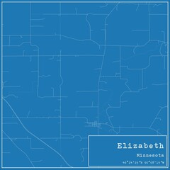 Blueprint US city map of Elizabeth, Minnesota.