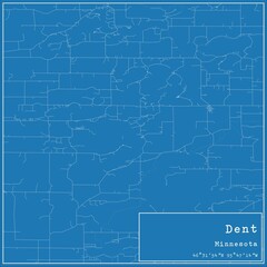 Blueprint US city map of Dent, Minnesota.