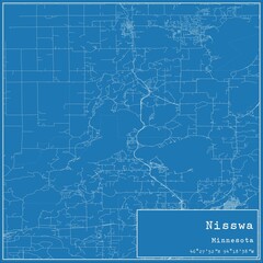 Blueprint US city map of Nisswa, Minnesota.