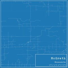 Blueprint US city map of McGrath, Minnesota.