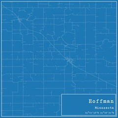 Fototapeta premium Blueprint US city map of Hoffman, Minnesota.