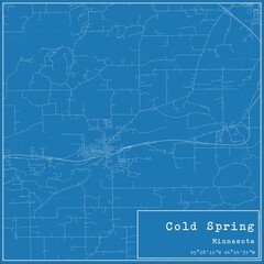 Blueprint US city map of Cold Spring, Minnesota.