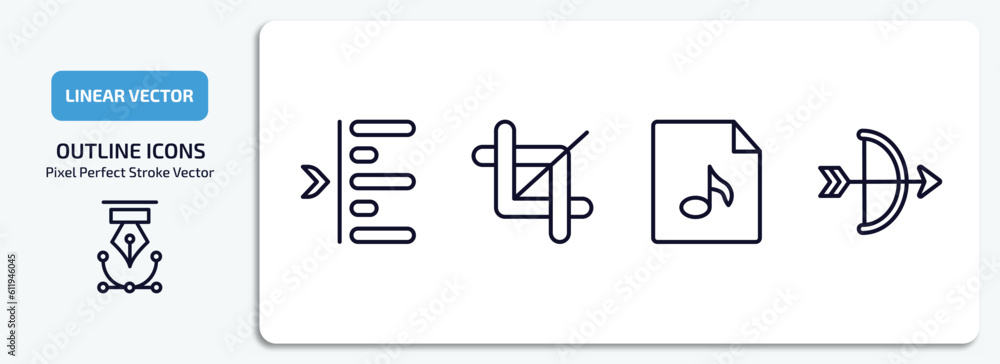 Poster user interface outline icons set. user interface thin line icons pack included left side alignment, 