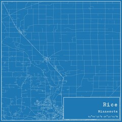 Blueprint US city map of Rice, Minnesota.