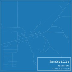 Blueprint US city map of Rockville, Minnesota.