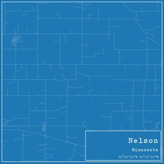 Blueprint US city map of Nelson, Minnesota.