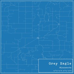 Obraz premium Blueprint US city map of Grey Eagle, Minnesota.