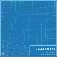 Blueprint US city map of Holdingford, Minnesota.
