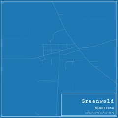 Blueprint US city map of Greenwald, Minnesota.