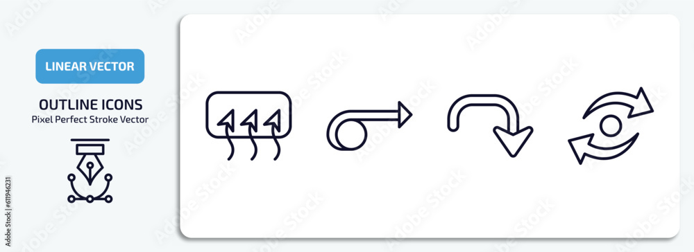Poster user interface outline icons set. user interface thin line icons pack included rear window defrost, 