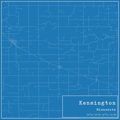 Blueprint US city map of Kensington, Minnesota.