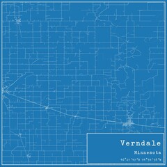Obraz premium Blueprint US city map of Verndale, Minnesota.
