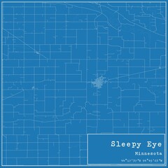 Blueprint US city map of Sleepy Eye, Minnesota.