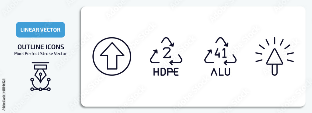Poster user interface outline icons set. user interface thin line icons pack included up arrow fold button,