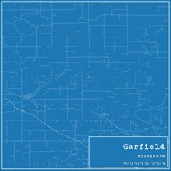 Fototapeta premium Blueprint US city map of Garfield, Minnesota.