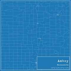 Blueprint US city map of Amboy, Minnesota.