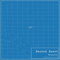 Blueprint US city map of Sacred Heart, Minnesota.