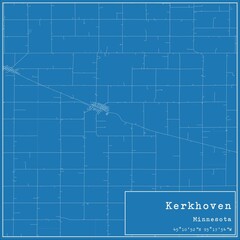 Blueprint US city map of Kerkhoven, Minnesota.