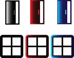 door and window symbol vector