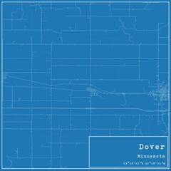 Blueprint US city map of Dover, Minnesota.