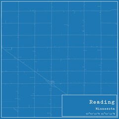 Blueprint US city map of Reading, Minnesota.