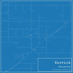 Blueprint US city map of Kerrick, Minnesota.