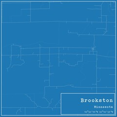 Blueprint US city map of Brookston, Minnesota.