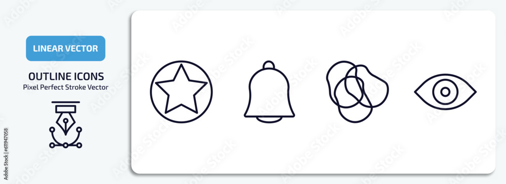 Aufkleber tools and utensils outline icons set. tools and utensils thin line icons pack included highlight, ha