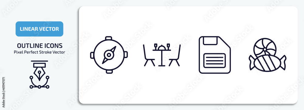Poster tools and utensils collection. outline icons set. tools and utensils collection. thin line icons pac