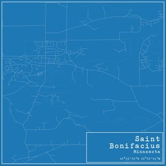 Blueprint US city map of Saint Bonifacius, Minnesota.