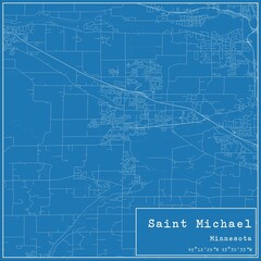 Blueprint US city map of Saint Michael, Minnesota.