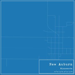 Blueprint US city map of New Auburn, Minnesota. - obrazy, fototapety, plakaty