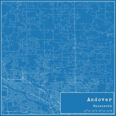 Blueprint US city map of Andover, Minnesota.