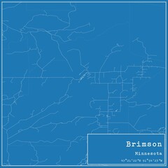 Blueprint US city map of Brimson, Minnesota.
