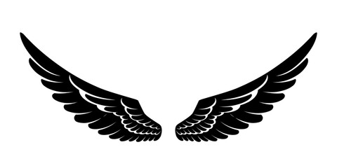 Fototapeta na wymiar vector silhouette angel wings logo 