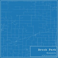 Fototapeta premium Blueprint US city map of Brook Park, Minnesota.