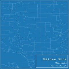 Blueprint US city map of Maiden Rock, Wisconsin.
