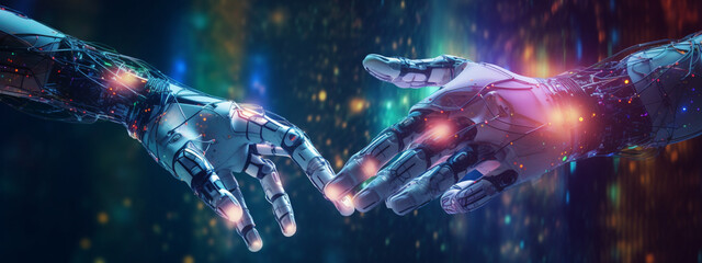 Fototapeta na wymiar hand, robot, technology, future