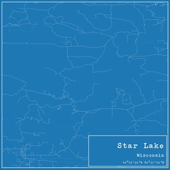 Blueprint US city map of Star Lake, Wisconsin.