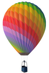 Isolate 3d rendering of a hot air balloon