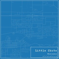 Blueprint US city map of Little Chute, Wisconsin.