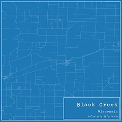 Obraz premium Blueprint US city map of Black Creek, Wisconsin.