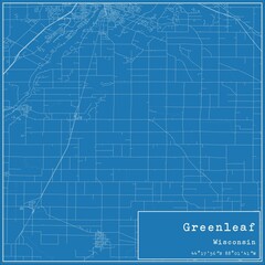 Blueprint US city map of Greenleaf, Wisconsin.