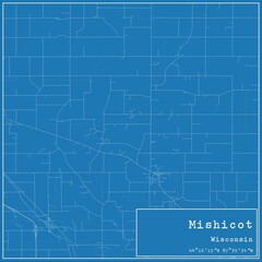 Blueprint US city map of Mishicot, Wisconsin.
