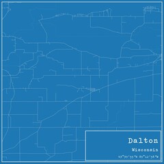 Blueprint US city map of Dalton, Wisconsin.