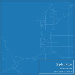 Blueprint US city map of Ephraim, Wisconsin.
